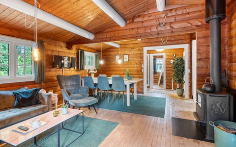 Marjanna - 500M to the Fjord: Wood, Home, Ceiling, Interior Design, Cottage, Log Cabin, Furniture, Door, Living Room, Hardwood