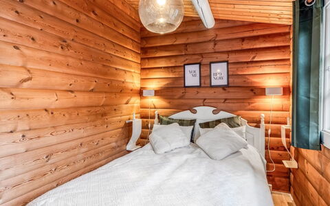 Marjanna - 500M to the Fjord: Wood, Bedroom, Home, Bed, Furniture, Interior Design, Lighting, Ceiling, Bed Sheet, Wood Stain