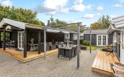Marjanna - 500M to the Fjord: Roof, Home, Door, Cottage, Deck, Shade, Outdoor Structure, Yard, Porch, Pergola