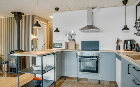 Inola - 400M to the Fjord: Kitchen, Furniture, Interior Design, Countertop, Kitchen Appliance, Flooring, Wood, Ceiling, Cabinetry, Light Fixture