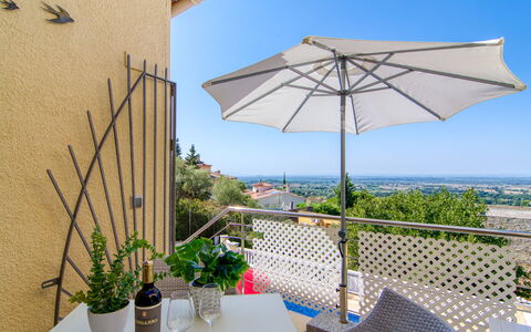 Schöne: Furniture, Chair, Outdoor Furniture, Table, Outdoor Table, Balcony, Shade, Kitchen & Dining Room Table, Eco Hotel, Patio
