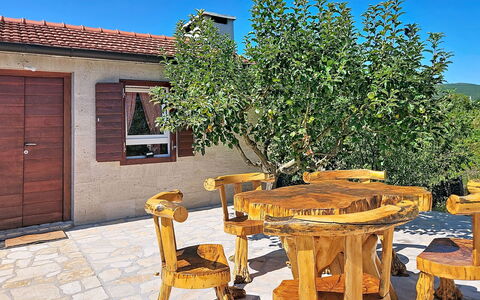 Ivana: Wood, Furniture, Wood Stain, Outdoor Furniture, Outdoor Table, Garden, Hardwood, Flowerpot, Backyard, Chair