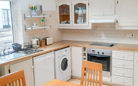 Ballyconneely Hc No.5: Kitchen, Kitchen Appliance, Countertop, Cabinetry, Furniture, Major Appliance, Interior Design, Flooring, Wood, Floor