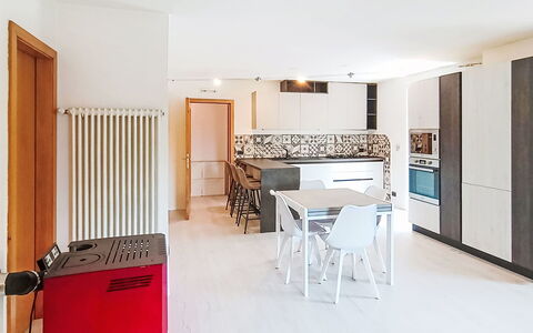 Federica: Flooring, Interior Design, Furniture, Floor, Wood, Ceiling, Room, Lighting, Kitchen, Apartment