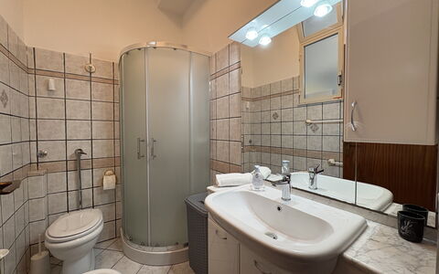 Sole Mare Sicilia: Bathroom, Plumbing Fixture, Interior Design, Bathroom Sink, Flooring, Floor, Sink, Room, Toilet, Tap