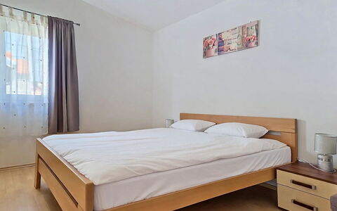 Marija: Bed, Bedroom, Furniture, Bedding, Interior Design, Bed Sheet, Floor, Wood, Flooring, Room