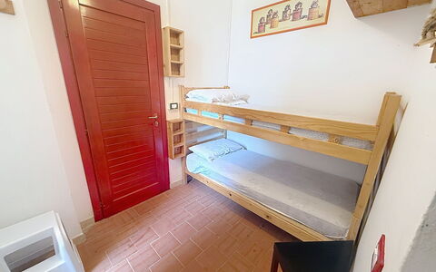 Habitat: Wood, Flooring, Floor, Bunk Bed, Room, Furniture, Interior Design, Bed, Bedroom, Dormitory