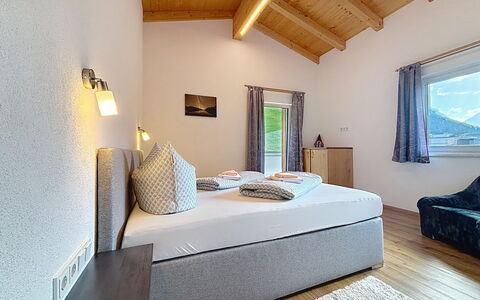Alpenblick: Interior Design, Ceiling, Home, Room, Furniture, Bedroom, Apartment, Bed, Pillow, Suite