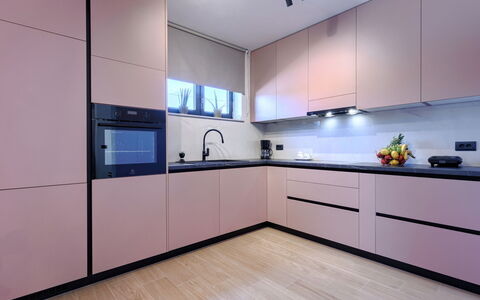 Eroa: Wood, Kitchen, Interior Design, Cabinetry, Major Appliance, Countertop, Kitchen Appliance, Kitchen Stove, Wood Stain, Design