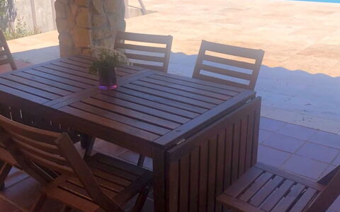 Villa Ulivi: Furniture, Wood, Flooring, Interior Design, Floor, Chair, Table, Home, Outdoor Furniture, Ceiling