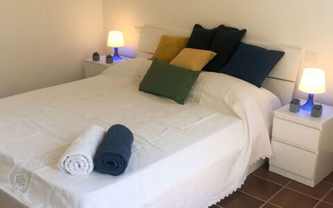 Villa Ulivi: Bed, Bedroom, Bedding, Bed Sheet, Furniture, Floor, Wood, Flooring, Linens, Interior Design