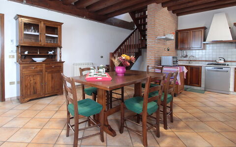 Ca' Rustica: Furniture, Flooring, Interior Design, Wood, Table, Floor, Kitchen & Dining Room Table, Chair, Kitchen, Room