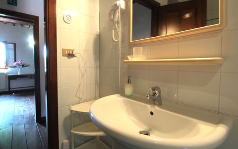 Ca' Rustica: Bathroom Sink, Wood, Flooring, Plumbing Fixture, Floor, Interior Design, Sink, Bathroom, Mirror, Room