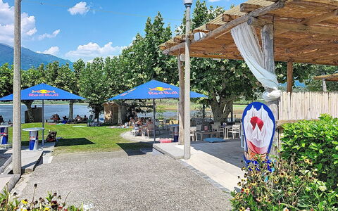 Apt. Blu Celeste: Furniture, Interior Design, Chair, Flooring, Table, Resort, Floor, Ceiling, Room, Eco Hotel