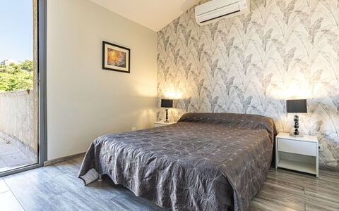 Villa Salario: Bed, Furniture, Bedroom, Interior Design, Floor, Wall, Flooring, Wood, Bed Sheet, Bedding