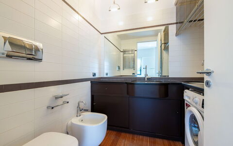 Lory House: Flooring, Interior Design, Floor, Plumbing Fixture, Ceiling, Tap, Plumbing, Sink, Countertop, Bathroom