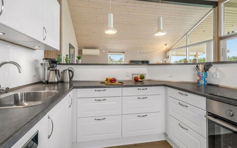 Clarice - 250M to the Fjord: Kitchen, Countertop, Interior Design, Wood, Flooring, Ceiling, Cabinetry, Kitchen Appliance, Kitchen Sink, Sink