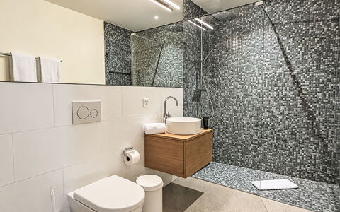 Selva 42: Flooring, Wall, Interior Design, Floor, Plumbing Fixture, Bathroom, Tile, Toilet, Plumbing, Composite Material