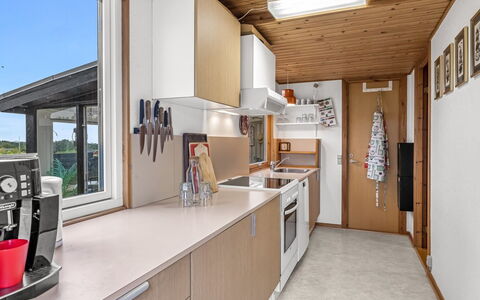 Thorine - 800M from the Sea: Kitchen, Major Appliance, Kitchen Appliance, Wood, Interior Design, Countertop, Flooring, Furniture, Ceiling, Floor
