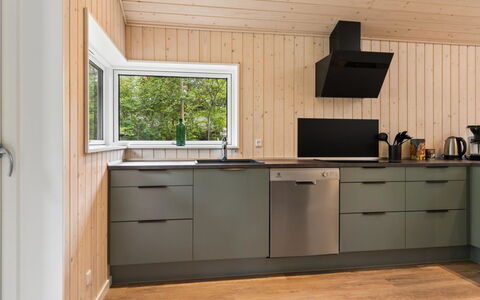 Zelma - 1.5Km from the Sea: Kitchen, Flooring, Kitchen Appliance, Wood, Countertop, Interior Design, Cabinetry, Floor, Furniture, Major Appliance