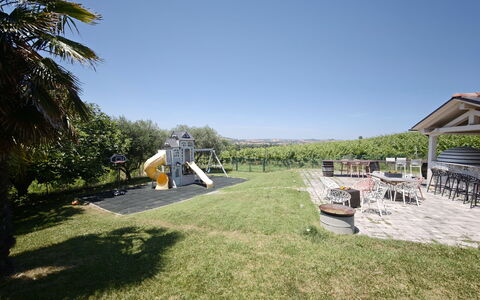 Tenuta Marino - Villa Privata Vista Vigneti con Pi: Sky, Landscape, Land Lot, Shade, Estate, Lawn, Garden, Hacienda, Yard, Landscaping