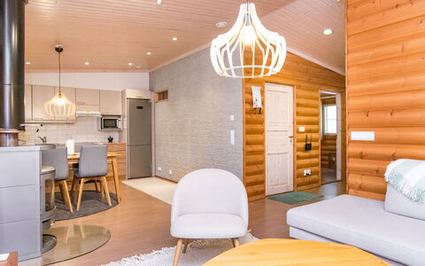 Mäkrä 3: Interior Design, Flooring, Wood, Ceiling, Light Fixture, Floor, Furniture, Lighting, Wood Flooring, Home