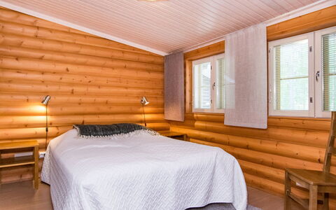 Mäkrä 3: Wood, Ceiling, Floor, Flooring, Interior Design, Wood Stain, Hardwood, Room, Bedroom, Bed