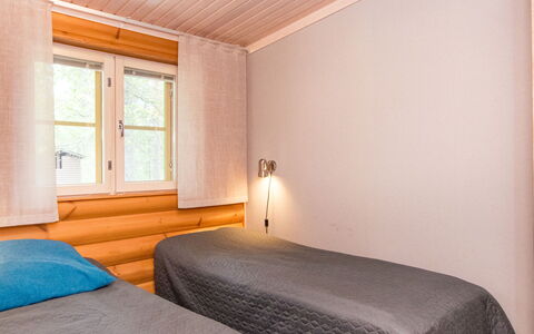 Mäkrä 3: Wood, Floor, Flooring, Interior Design, Ceiling, Bedroom, Bed, Bed Sheet, Room, Wood Stain