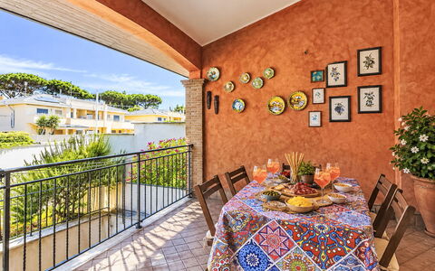 Il Giardino di Anzio: Furniture, Chair, Kitchen & Dining Room Table, Flowerpot, Outdoor Table, Outdoor Furniture, Houseplant, Balcony, Garden, Patio