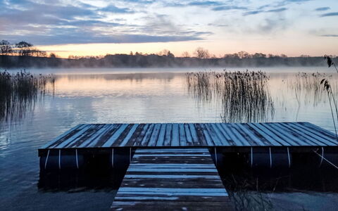 Worławki 100: Water, Body Of Water, Water Resources, Natural Landscape, Horizon, Pier, Cloud, Dock, Reflection, Dusk