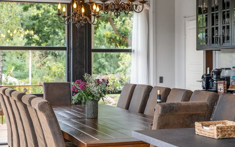 Geeske - 1.1Km from the Sea: Furniture, Interior Design, Wood, Table, Dining Room, Flooring, Chandelier, Kitchen & Dining Room Table, Chair, Ceiling