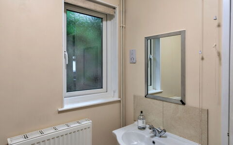 Daisy Valley Lodge: Wall, Plumbing Fixture, Floor, Interior Design, Flooring, Room, Bathroom Sink, Plumbing, Tap, Bathroom