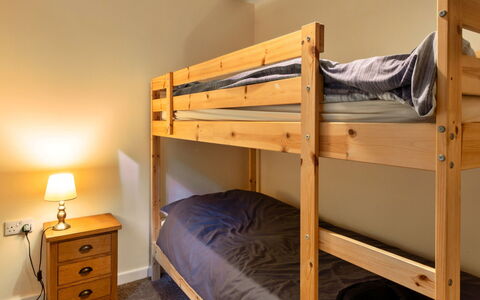 Daisy Valley Lodge: Bed, Bedroom, Wood, Flooring, Bedding, Interior Design, Floor, Bed Sheet, Furniture, Room