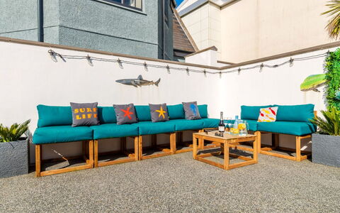 Towan Lobster: Furniture, Outdoor Furniture, Couch, Cushion, Throw Pillow, Living Room, Wood Stain, Pillow, Hardwood