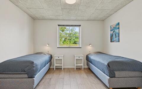 Nina - 600M from the Sea: Ceiling, Floor, Flooring, Bedroom, Room, Apartment, Bed Frame, Bed, Bedding, Bed Sheet