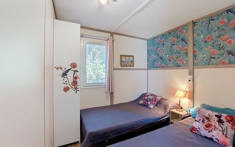 A Casetta: Interior Design, Furniture, Bedroom, Bed, Textile, Floor, Flooring, Room, Ceiling, Bed Sheet