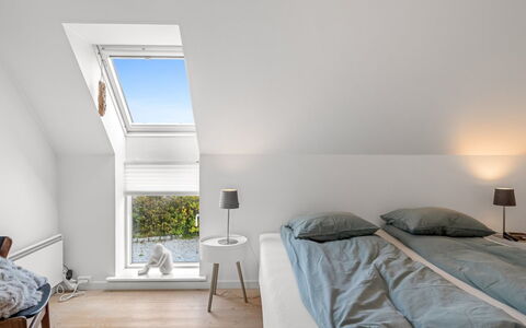 Jela - 10M from the Sea: Ceiling, Interior Design, Bedroom, Floor, Home, Attic, Bed, Linens, Room, Bed Sheet