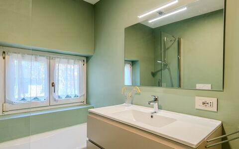Dorian: Wall, Interior Design, Flooring, Plumbing Fixture, Bathroom, Floor, Ceiling, Plumbing, Bathroom Cabinet, Tap