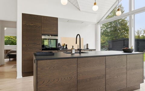 Felicita - 800M from the Sea: Flooring, Furniture, Kitchen, Interior Design, Countertop, Floor, Cabinetry, Wood Flooring, Kitchen Appliance, Home Appliance