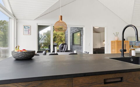 Felicita - 800M from the Sea: Countertop, Kitchen, Interior Design, Flooring, Furniture, Wood, Cabinetry, Floor, Ceiling, Light Fixture