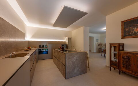 Poggio Ambrato 18, Emma Villas: Flooring, Wall, Interior Design, Ceiling, Wood, Floor, Kitchen, Lighting, Countertop, Light Fixture