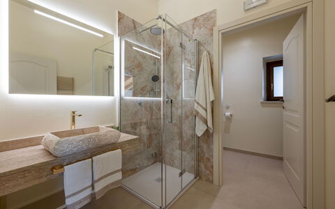 Poggio Ambrato 18, Emma Villas: Interior Design, Flooring, Wall, Floor, Plumbing Fixture, Ceiling, Bathroom, Lighting, Room, Plumbing