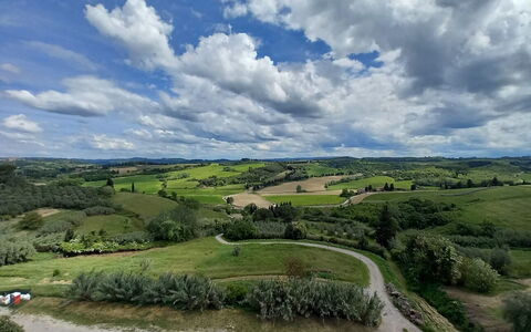 La Veduta - la Finestra su Castelfalfi: Sky, Cloud, Natural Landscape, Grassland, Horizon, Plain, Ecoregion, Landscape, Land Lot, Field
