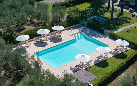La Certaldina Luna Apartment: Swimming Pool, Resort, Outdoor Furniture, Sunlounger, Eco Hotel, Thermae, Umbrella, Hotel, Shade, Chair