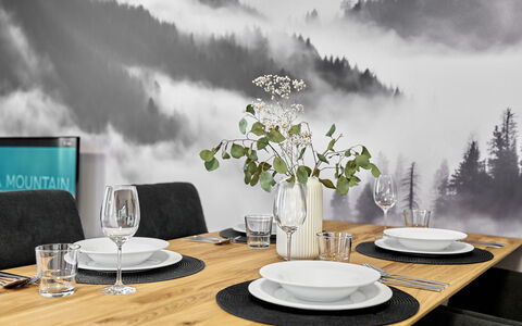 Lagom: Furniture, Table, Interior Design, Chair, Flowerpot, Coffee Table, Kitchen & Dining Room Table, Houseplant, Living Room, Wood Flooring