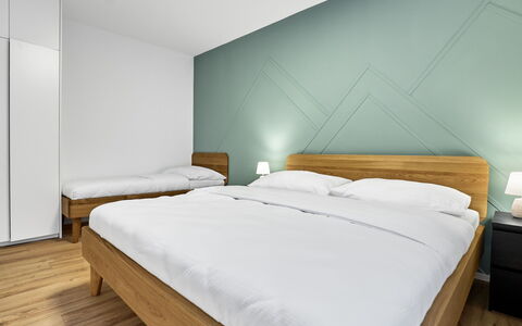 Lagom: Flooring, Floor, Wood Flooring, Interior Design, Wood, Bedroom, Ceiling, Room, Bed, Furniture