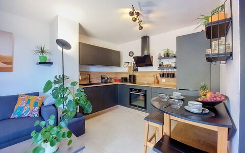 Victoria: Furniture, Interior Design, Flooring, Room, Ceiling, Kitchen, Floor, Countertop, Lighting, Kitchen Appliance