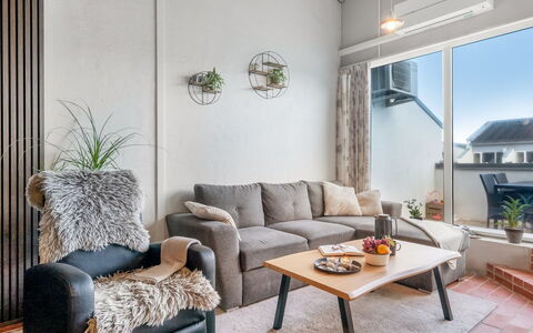 Alena - 50M from the Sea: Furniture, Interior Design, Wall, Flooring, Couch, Wood, Ceiling, Floor, Living Room, Room