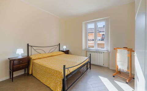 Terrazza Giardino: Wall, Interior Design, Flooring, Floor, Ceiling, Bed, Room, Bedroom, Furniture, Bed Frame