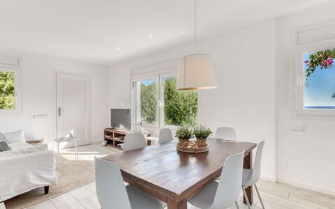 S'Alqueria Petita: Furniture, Interior Design, Flooring, Floor, Table, Chair, Wood, Kitchen & Dining Room Table, Ceiling, Dining Room